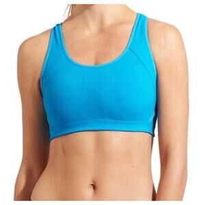 Athleta Blue Racerback Athletic Wireless Sports Bra with Removable Cups Small
